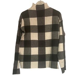 Tahari Mock Neck Plaid Sweater green